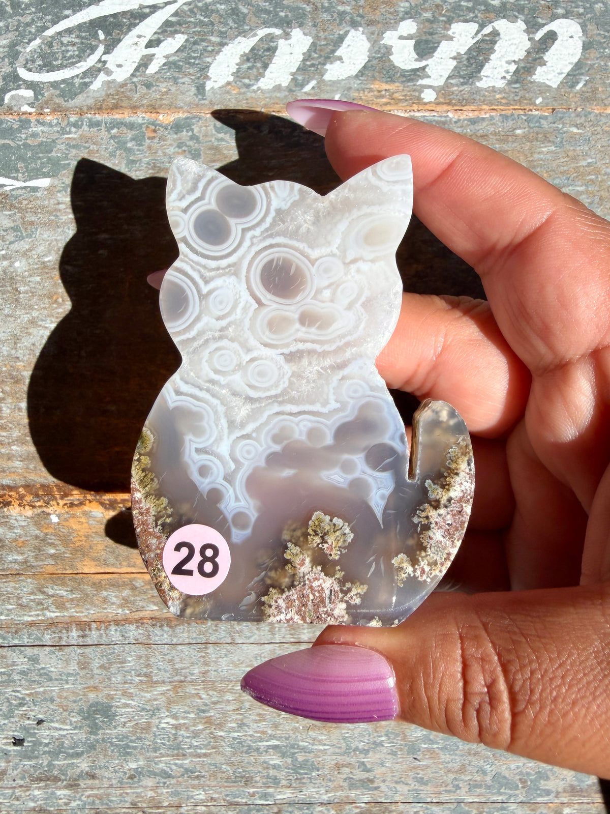 Gorgeous Indonesian Scenic Moss Agate CAT Carving | Opt 28