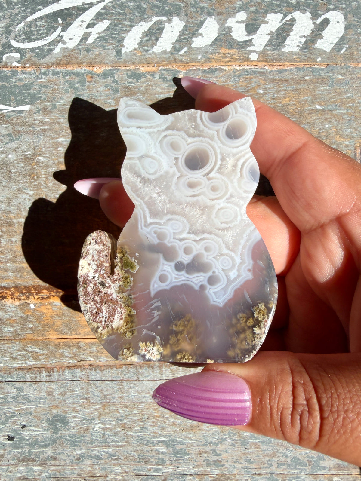 Gorgeous Indonesian Scenic Moss Agate CAT Carving | Opt 28