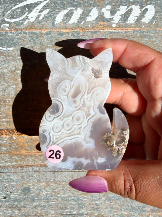 Gorgeous Indonesian Scenic Moss Agate CAT Carving | Opt 26