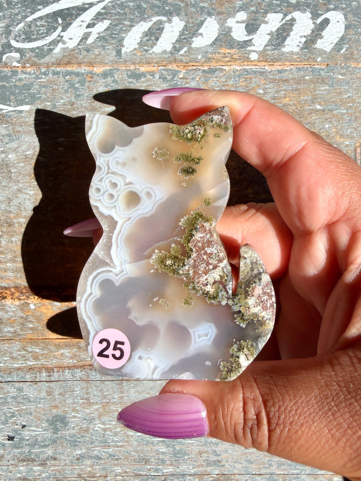 Gorgeous Indonesian Scenic Moss Agate CAT Carving | Opt 25