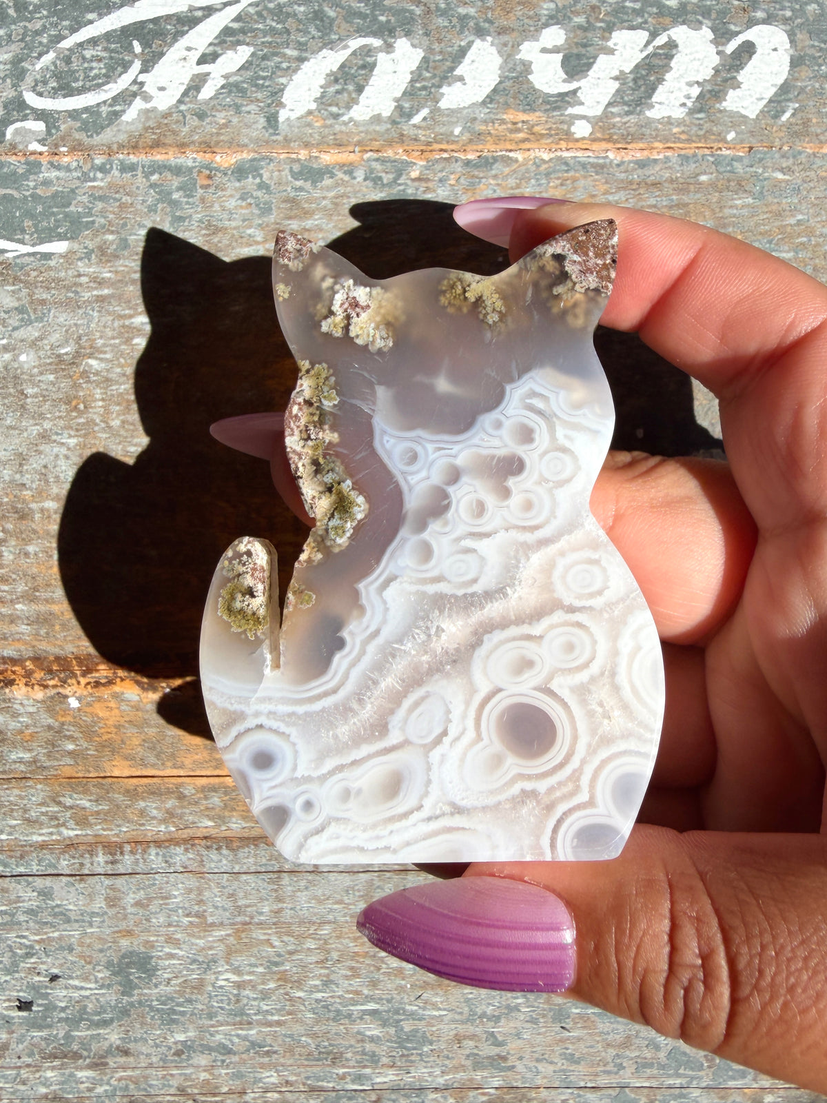 Gorgeous Indonesian Scenic Moss Agate CAT Carving | Opt 24