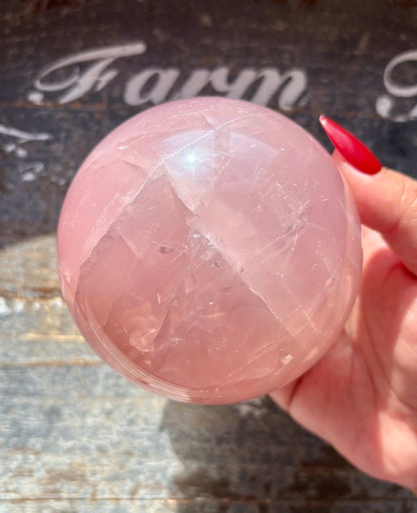 Gorgeous High Grade Juicy Dark Rose Quartz XL Sphere with Star Flash from Madagascar