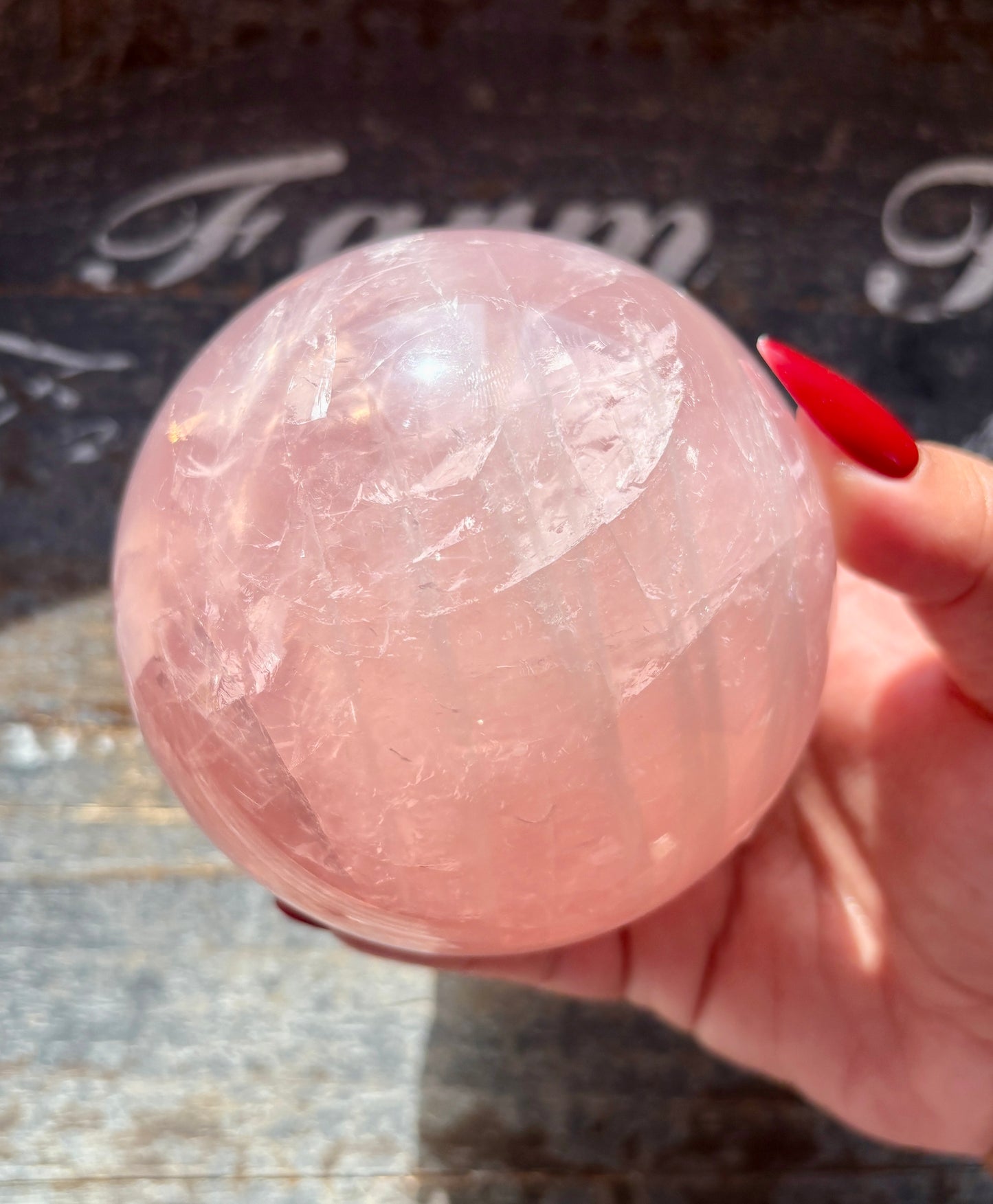 Gorgeous High Grade Juicy Dark Rose Quartz XL Sphere with Star Flash from Madagascar