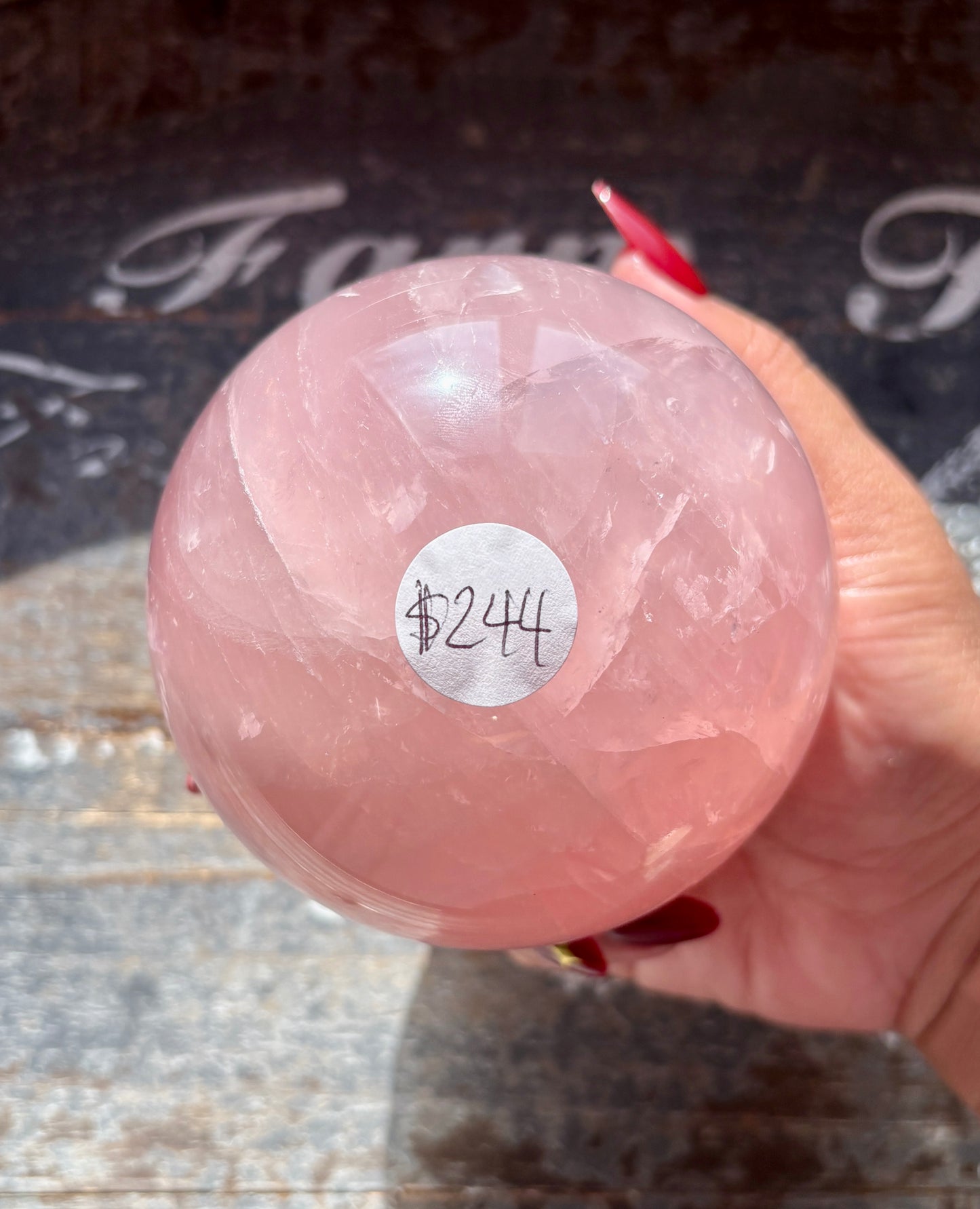 Gorgeous High Grade Juicy Dark Rose Quartz XL Sphere with Star Flash from Madagascar