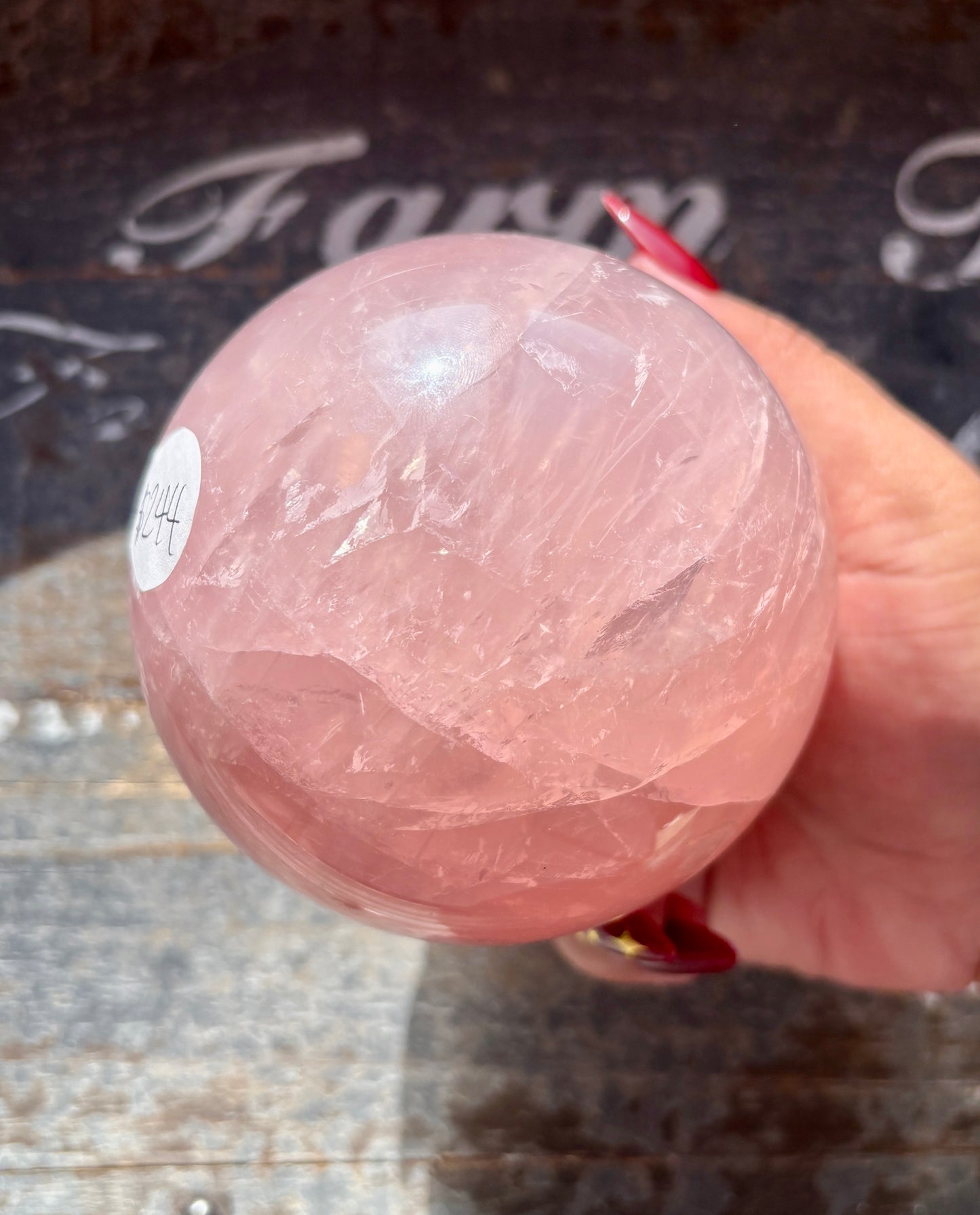 Gorgeous High Grade Juicy Dark Rose Quartz XL Sphere with Star Flash from Madagascar