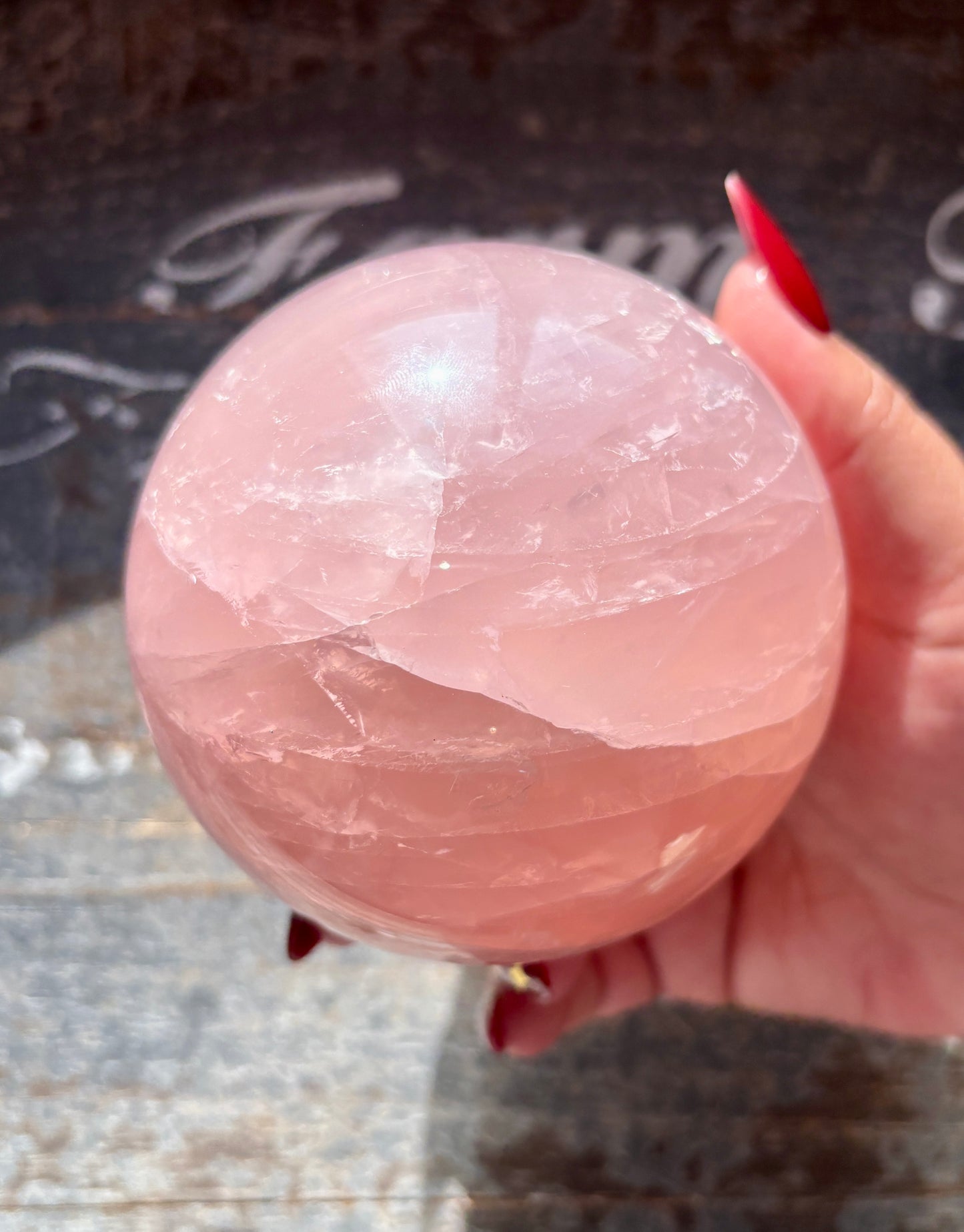 Gorgeous High Grade Juicy Dark Rose Quartz XL Sphere with Star Flash from Madagascar