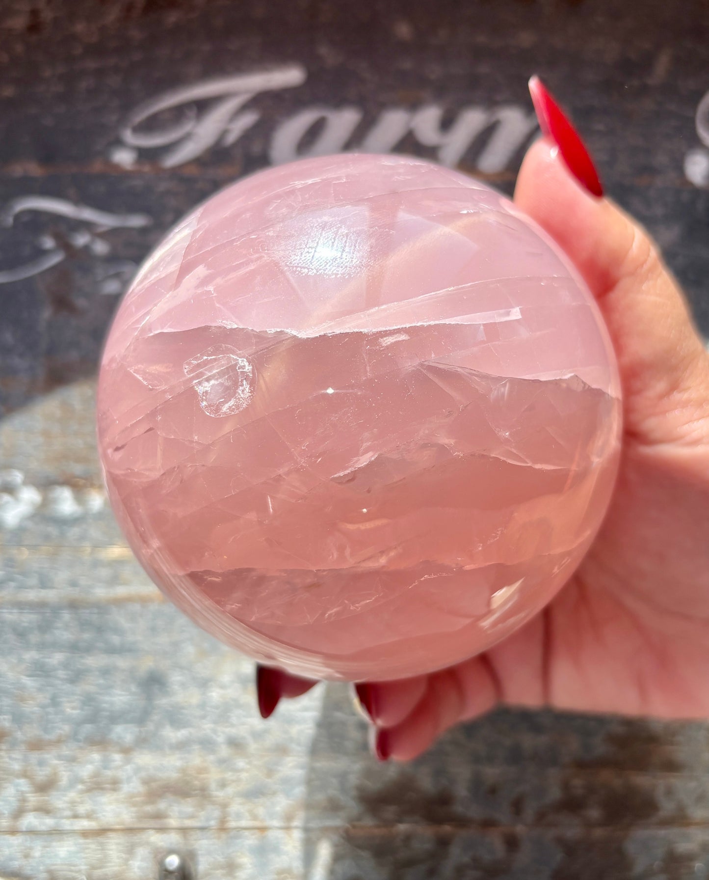 Gorgeous High Grade Juicy Dark Rose Quartz XL Sphere with Star Flash from Madagascar