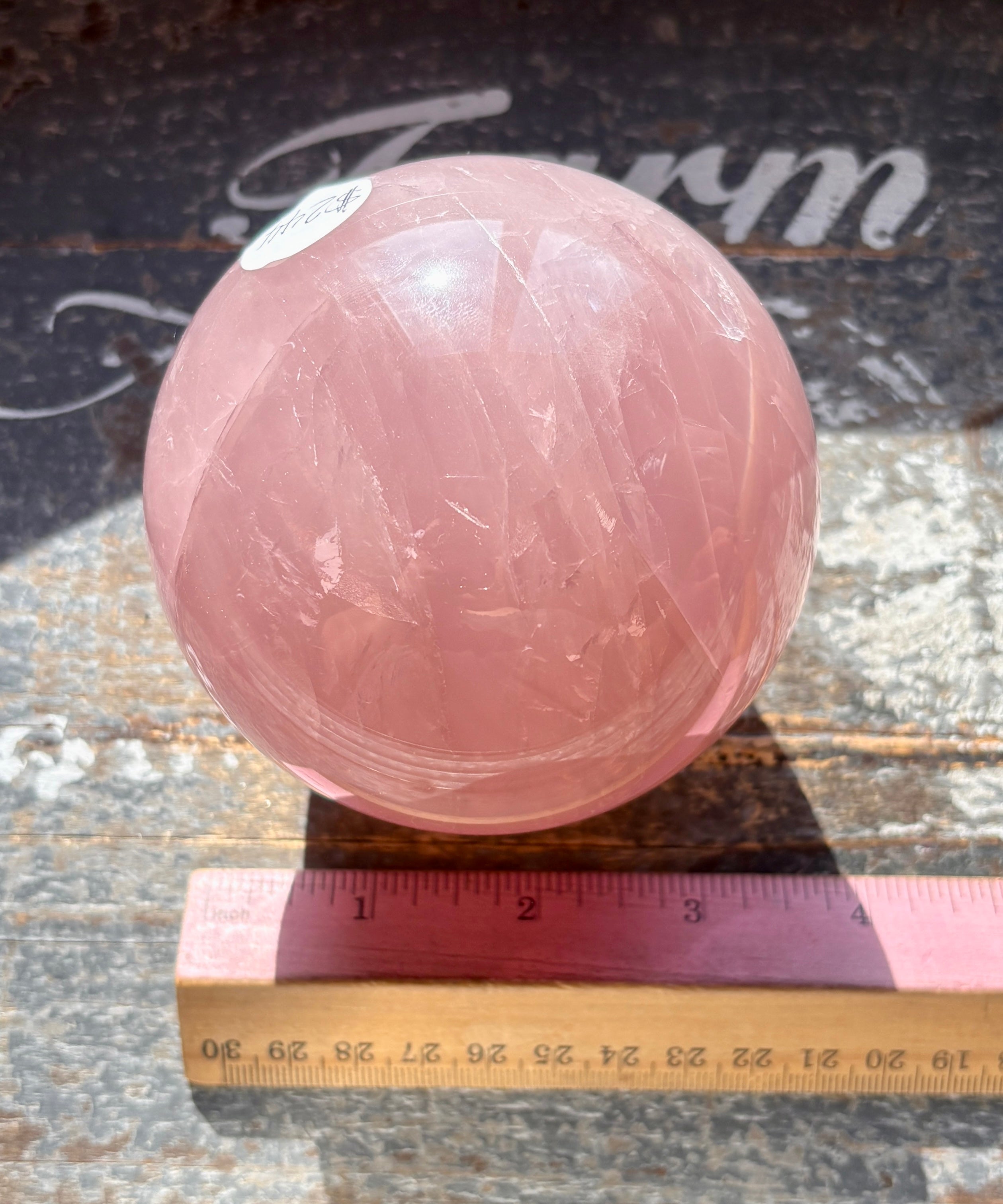 Gorgeous High Grade Juicy Dark Rose Quartz XL Sphere With Star Flash F ...