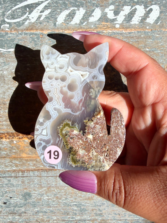 Gorgeous Indonesian Scenic Moss Agate CAT Carving | Opt 19