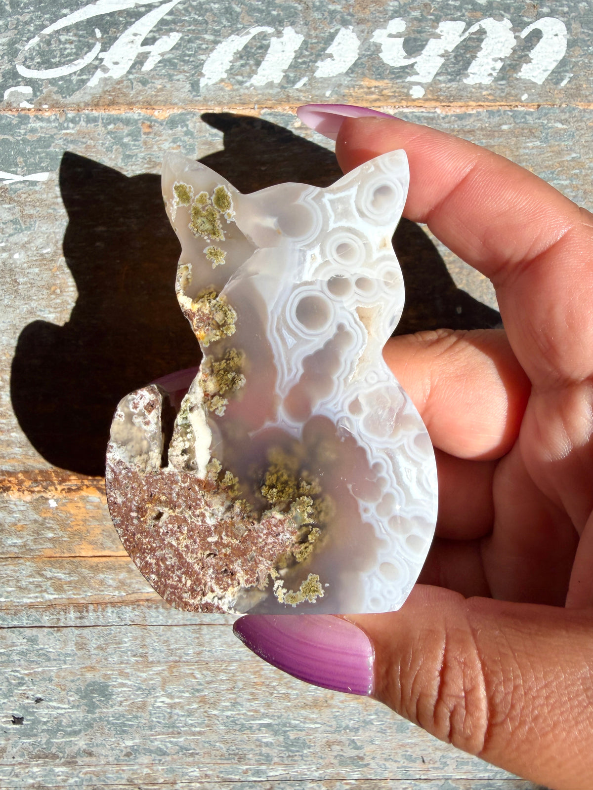 Gorgeous Indonesian Scenic Moss Agate CAT Carving | Opt 19