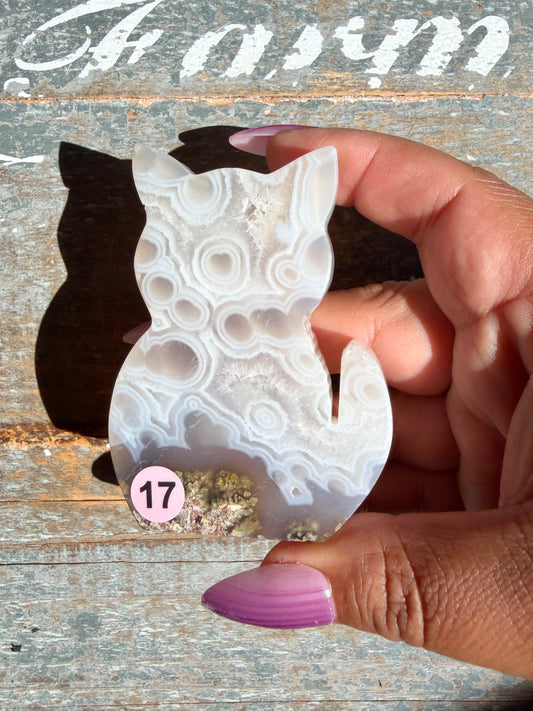 Gorgeous Indonesian Scenic Moss Agate CAT Carving | Opt 17