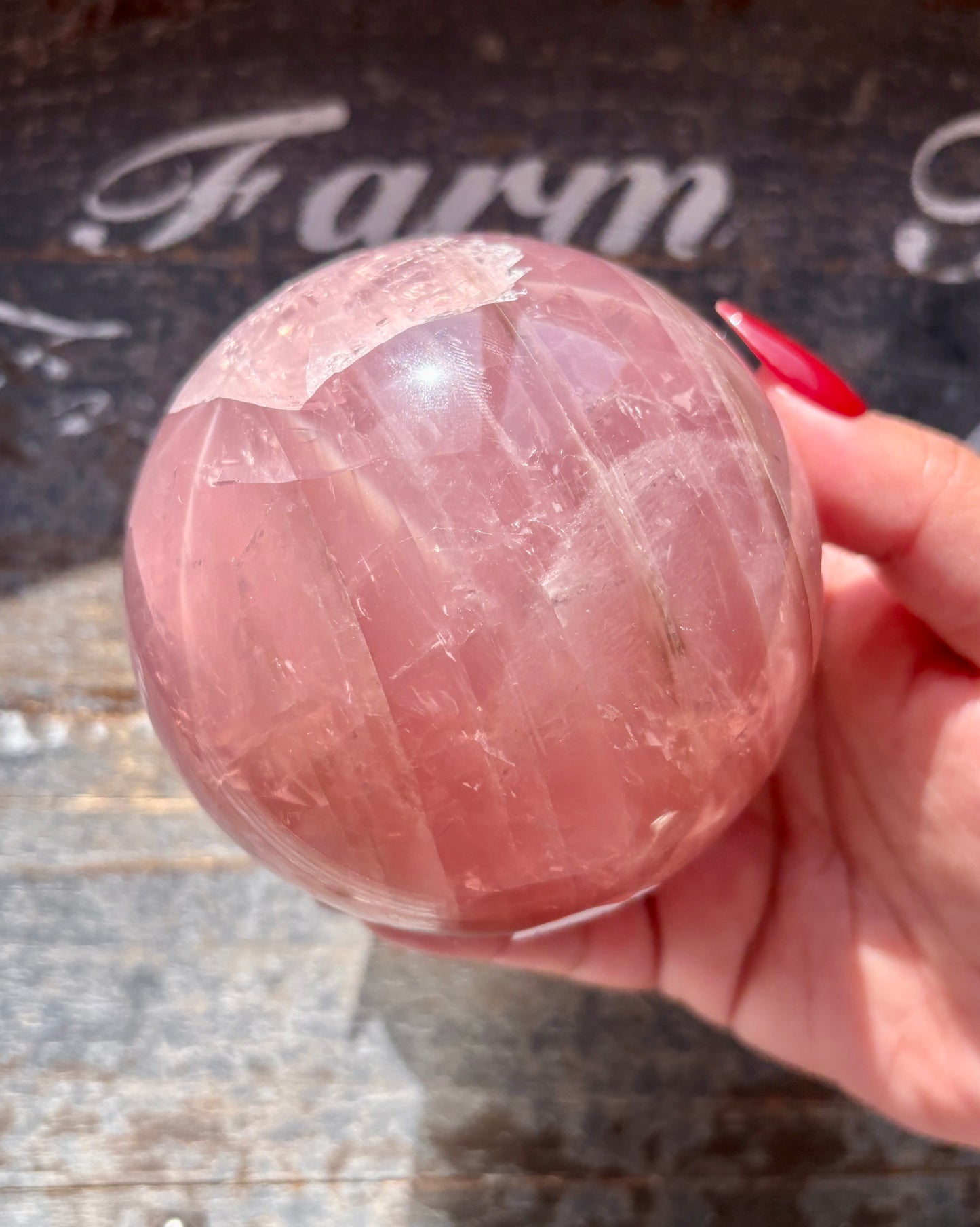 Gorgeous High Grade Juicy Dark Rose Quartz XL Sphere with Star Flash from Madagascar