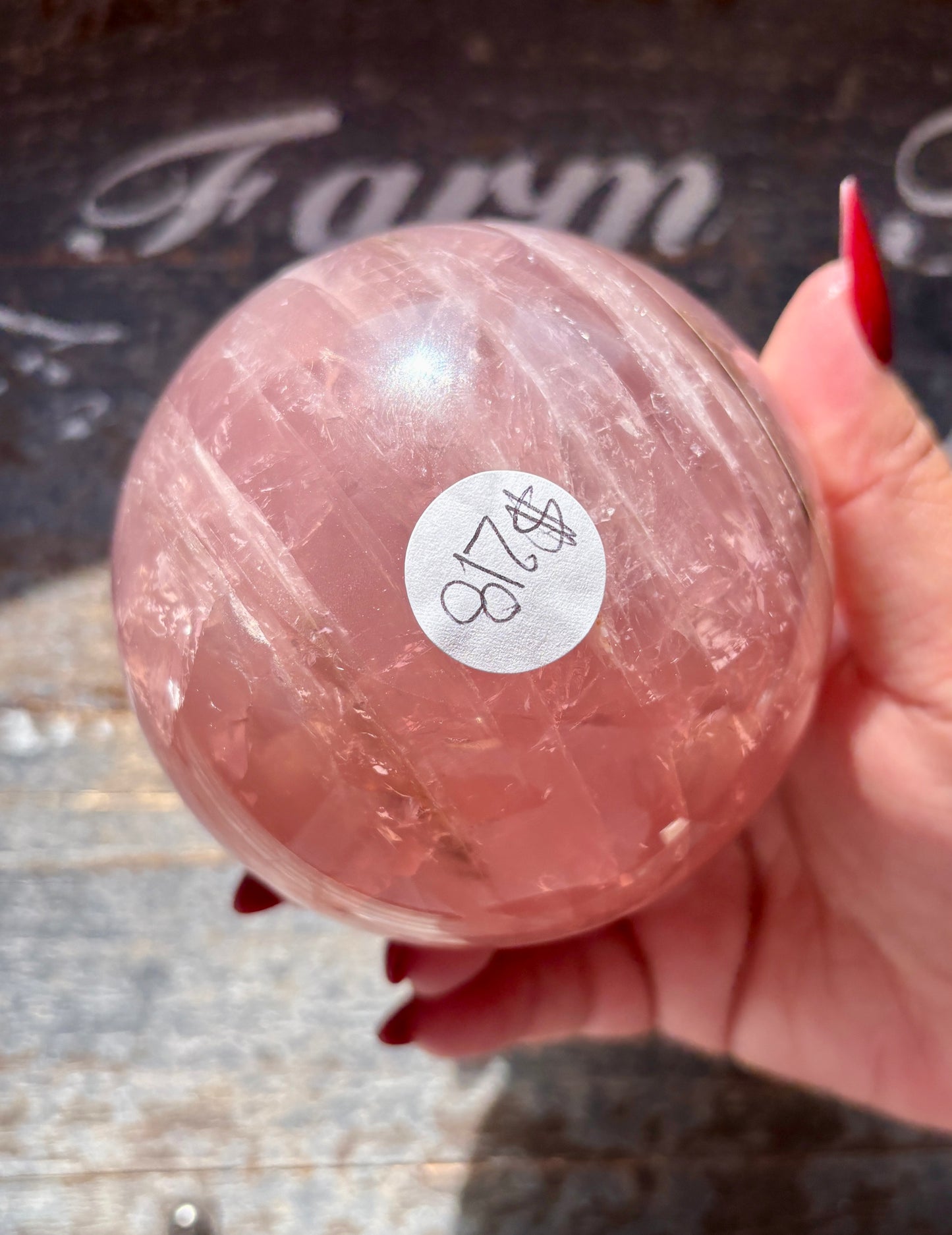 Gorgeous High Grade Juicy Dark Rose Quartz XL Sphere with Star Flash from Madagascar