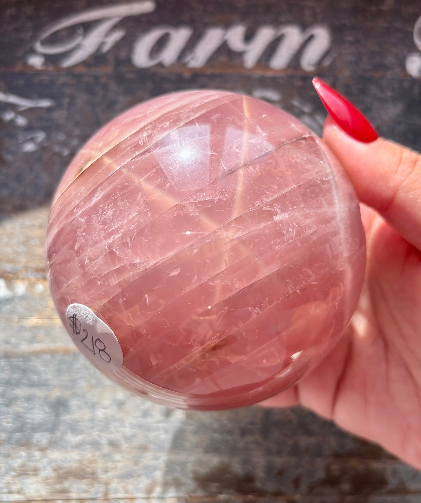 Gorgeous High Grade Juicy Dark Rose Quartz XL Sphere with Star Flash from Madagascar