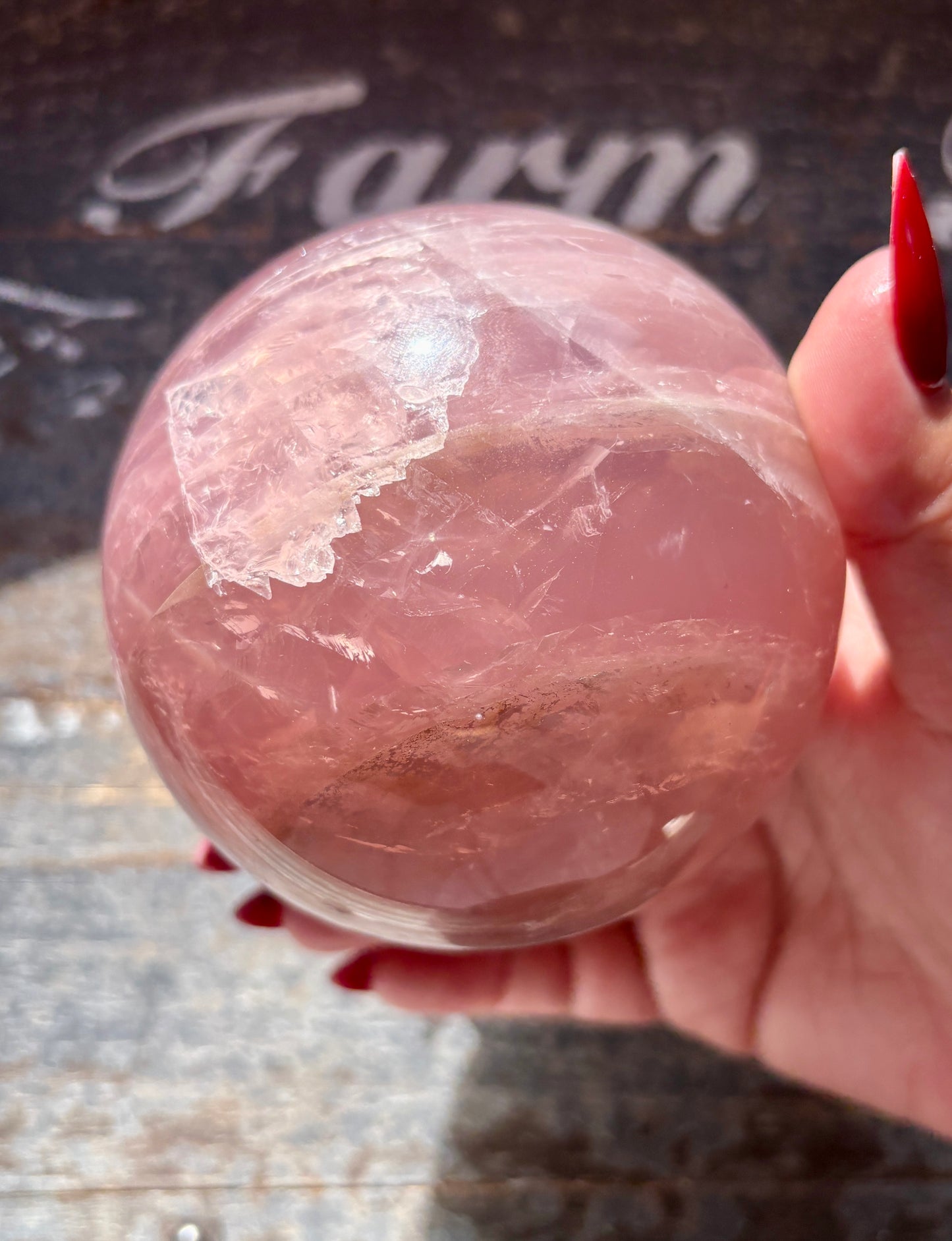 Gorgeous High Grade Juicy Dark Rose Quartz XL Sphere with Star Flash from Madagascar