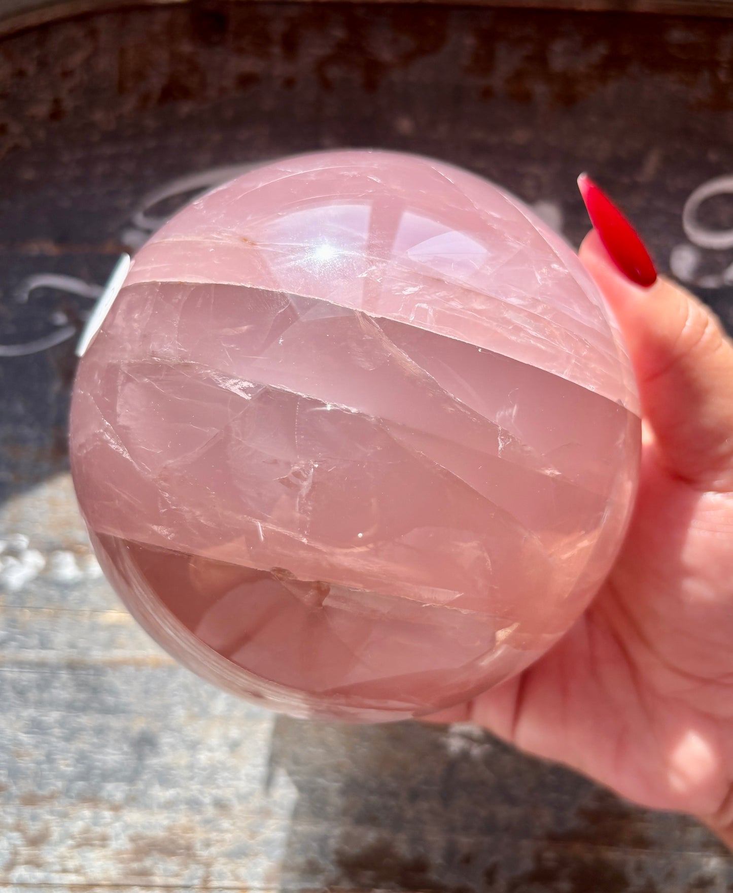 Gorgeous High Grade Juicy Dark Rose Quartz XL Sphere with Star Flash from Madagascar