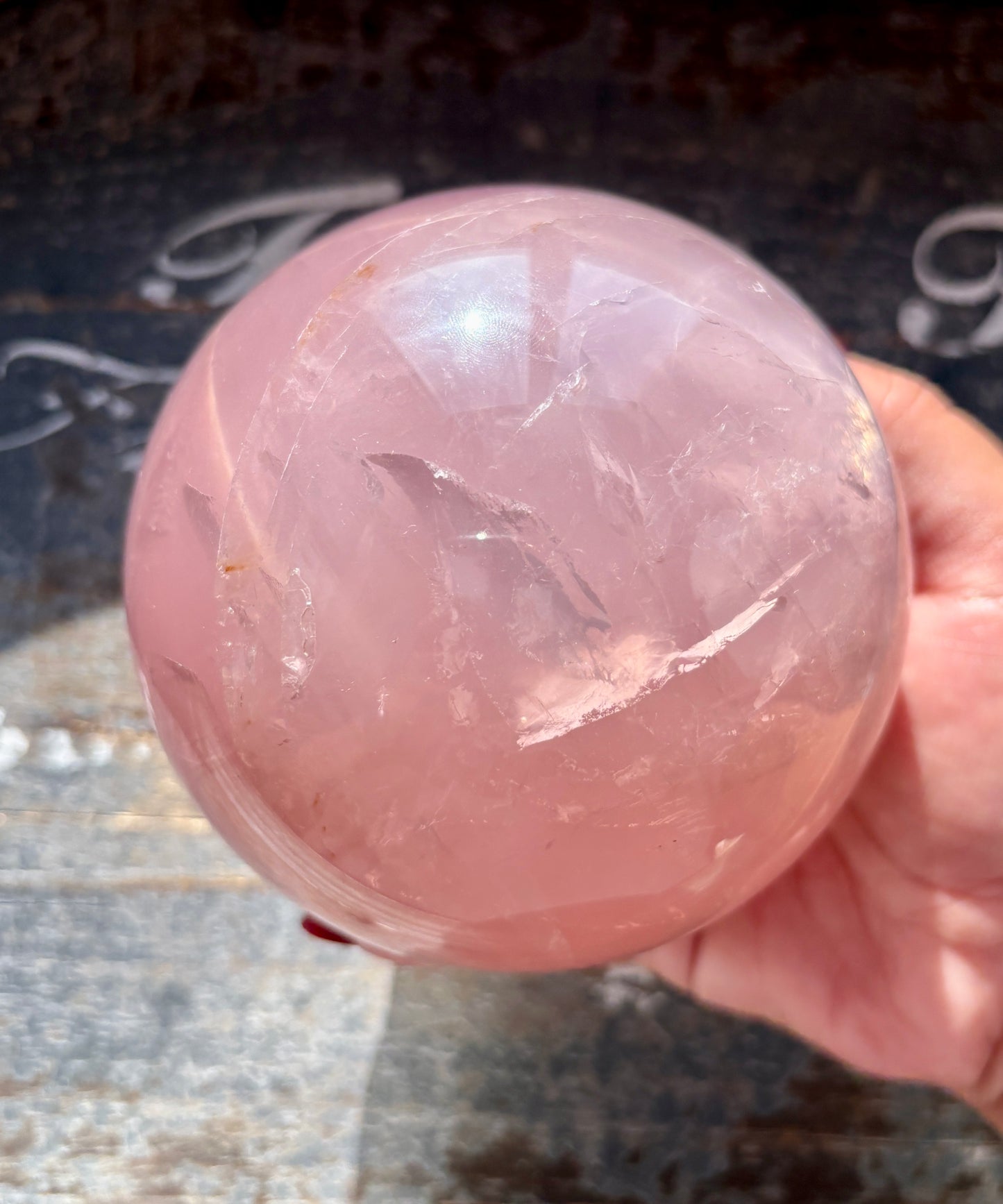 Gorgeous High Grade Juicy Dark Rose Quartz XL Sphere with Star Flash from Madagascar