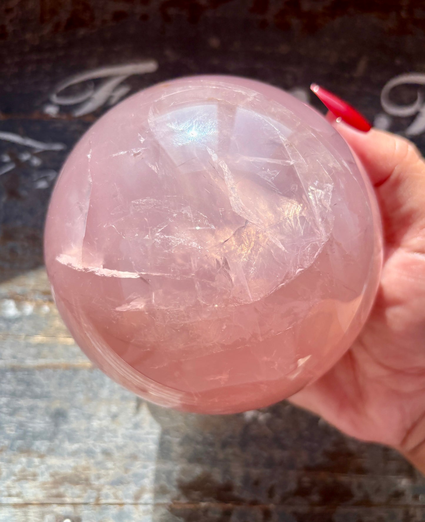 Gorgeous High Grade Juicy Dark Rose Quartz XL Sphere with Star Flash from Madagascar