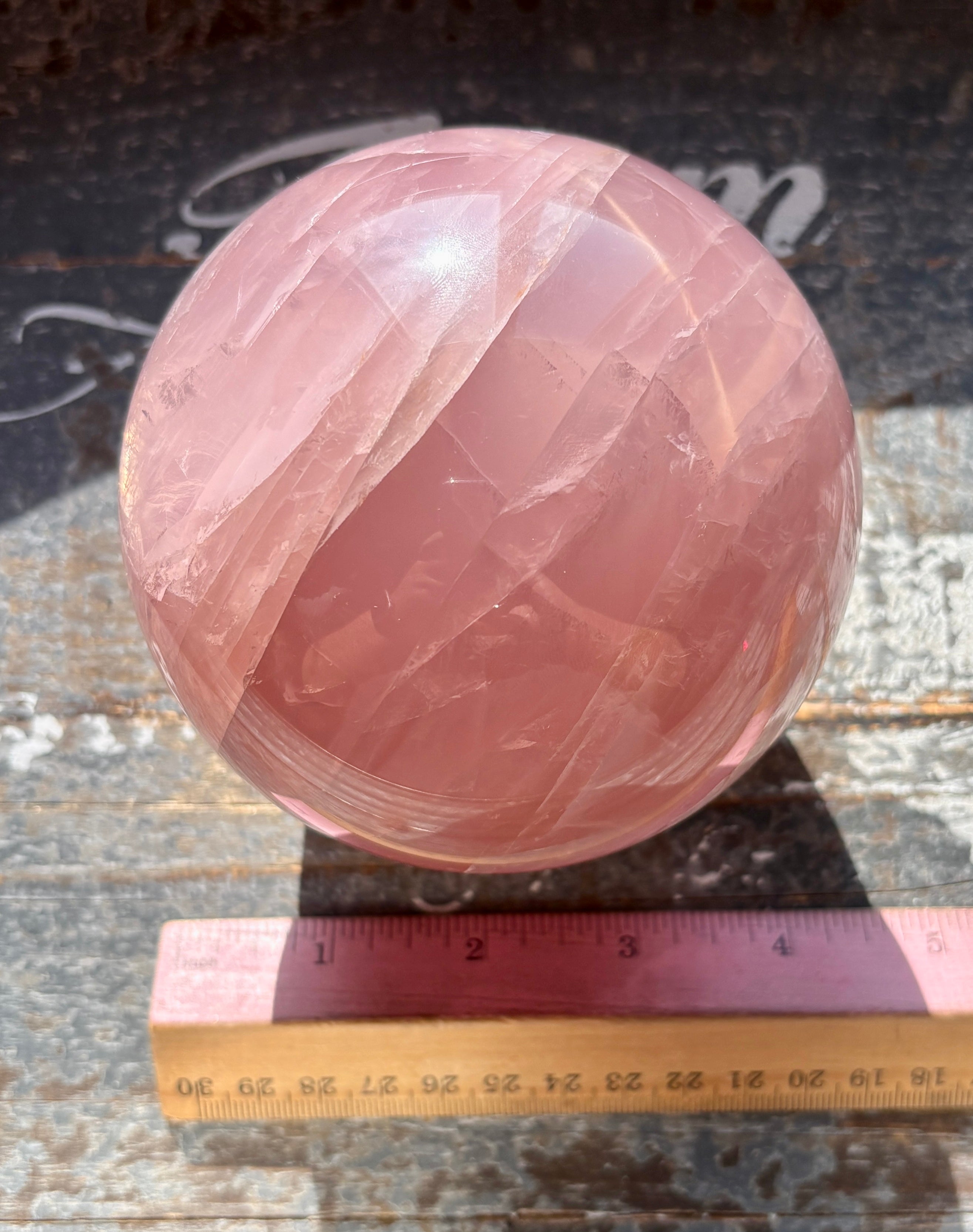 Gorgeous High Grade Juicy Dark Rose Quartz XL Sphere With Star Flash F ...