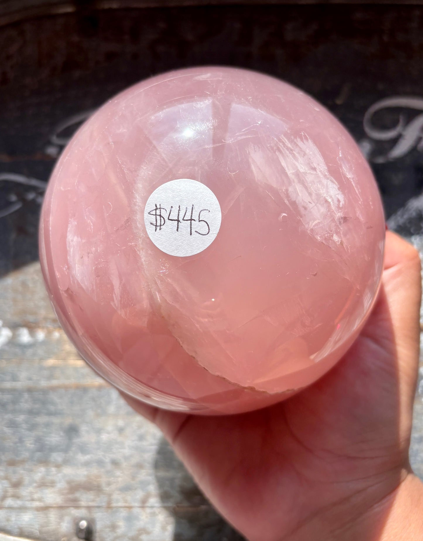 Gorgeous High Grade Juicy Dark Rose Quartz XL Sphere with Star Flash from Madagascar