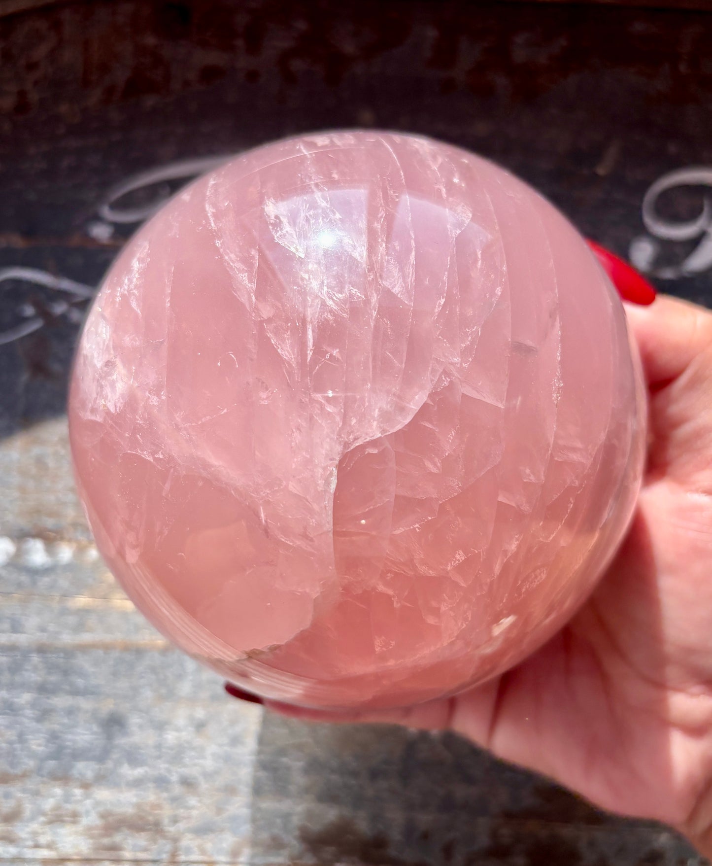 Gorgeous High Grade Juicy Dark Rose Quartz XL Sphere with Star Flash from Madagascar