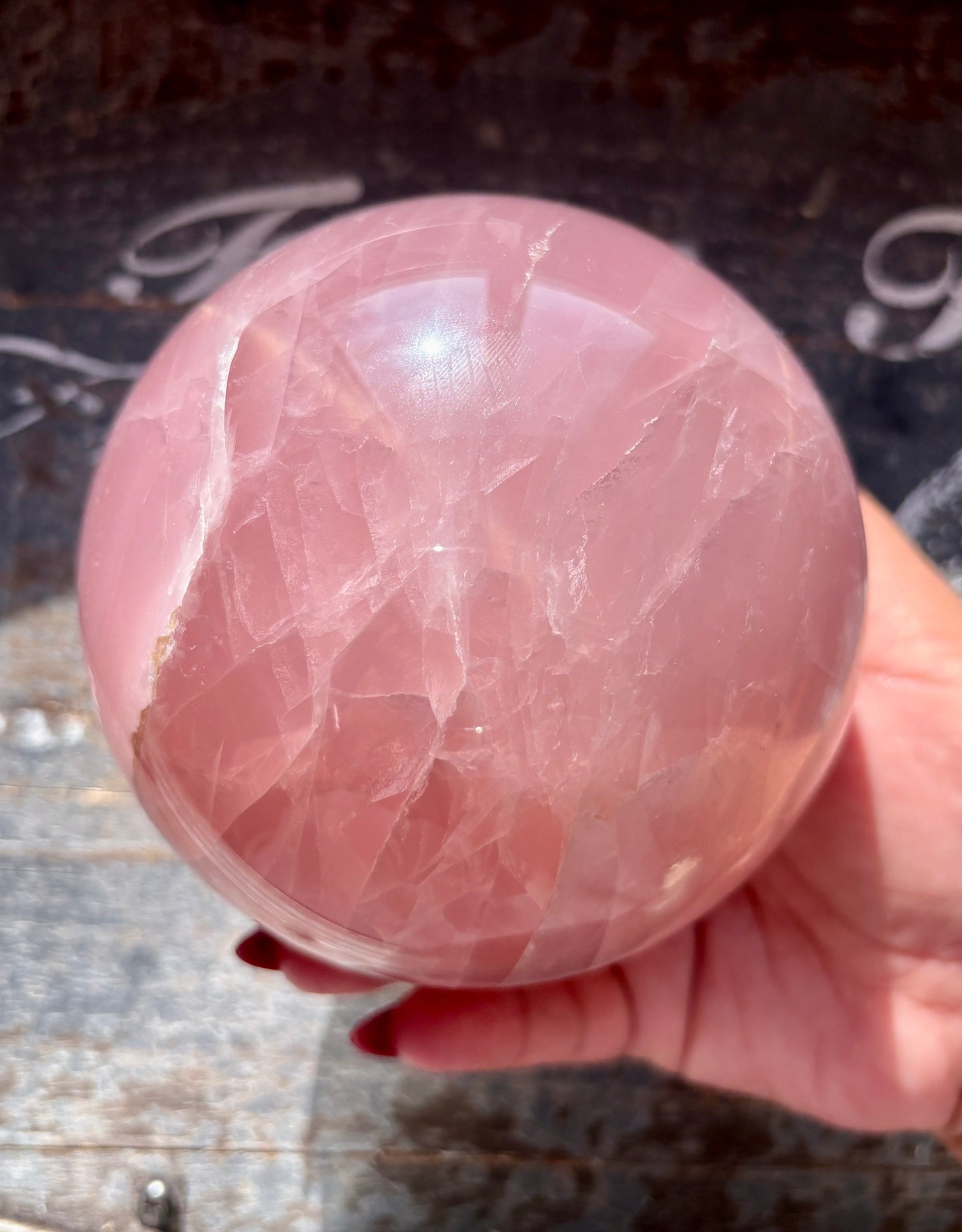 Gorgeous High Grade Juicy Dark Rose Quartz XL Sphere with Star Flash from Madagascar