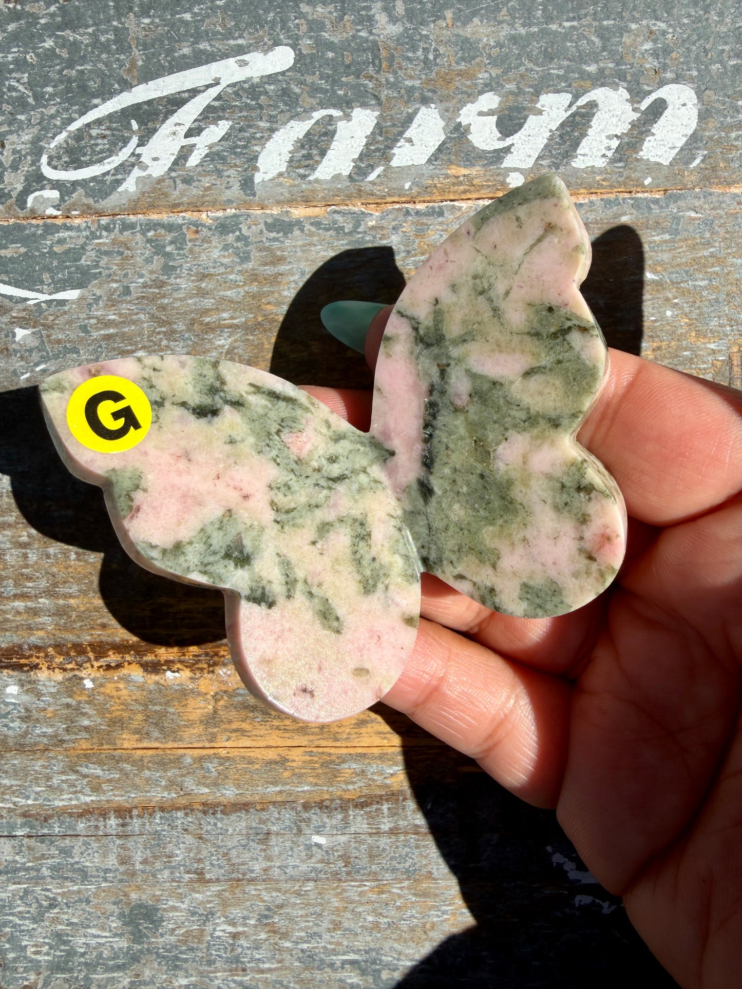 Gorgeous Pink Thulite & Epidote Butterfly | Opt G