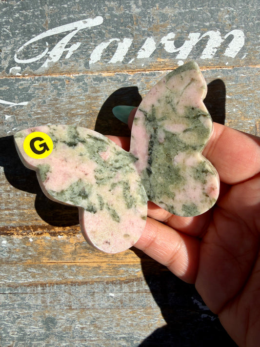 Gorgeous Pink Thulite & Epidote Butterfly | Opt G