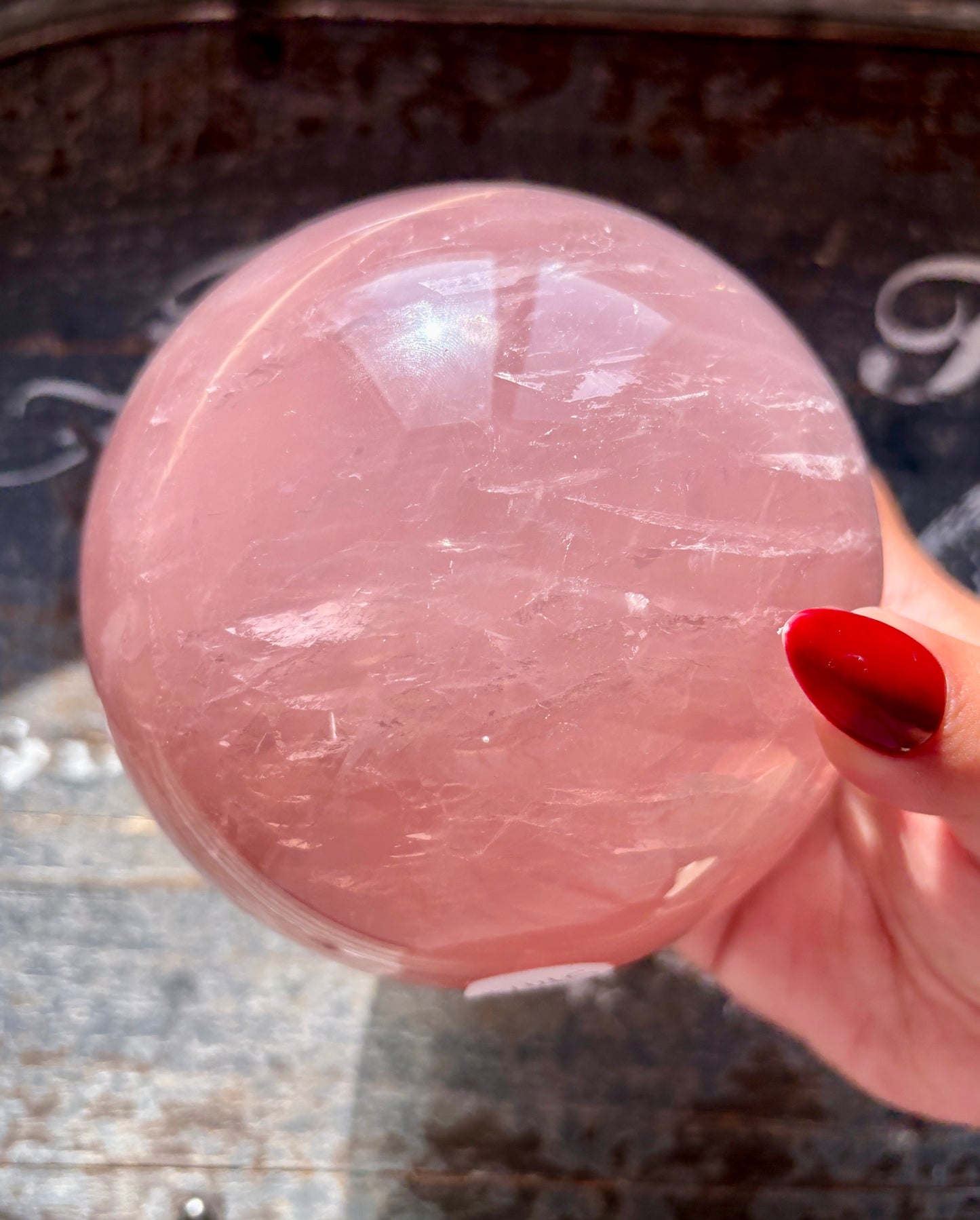 Gorgeous High Grade Juicy Dark Rose Quartz XL Sphere with Star Flash from Madagascar