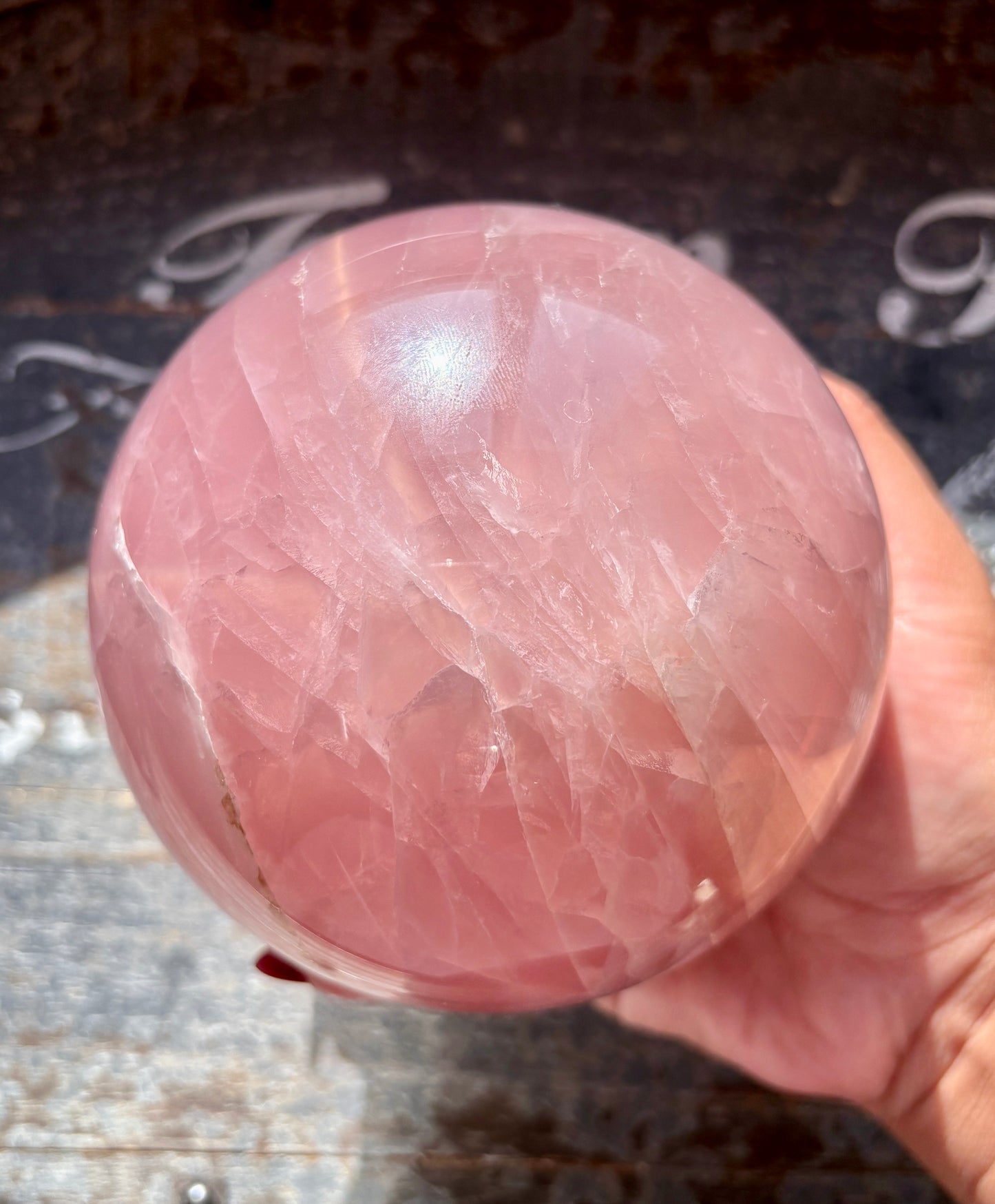 Gorgeous High Grade Juicy Dark Rose Quartz XL Sphere with Star Flash from Madagascar