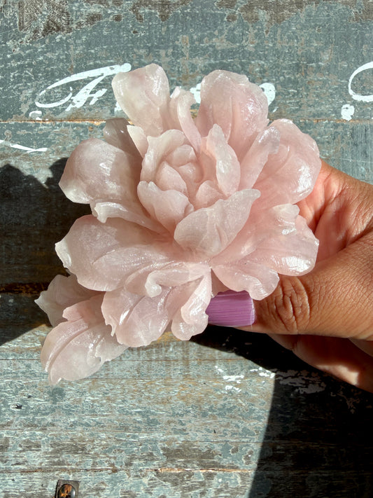 Gorgeous Pink Opal Hand Carved Flower | Opt I