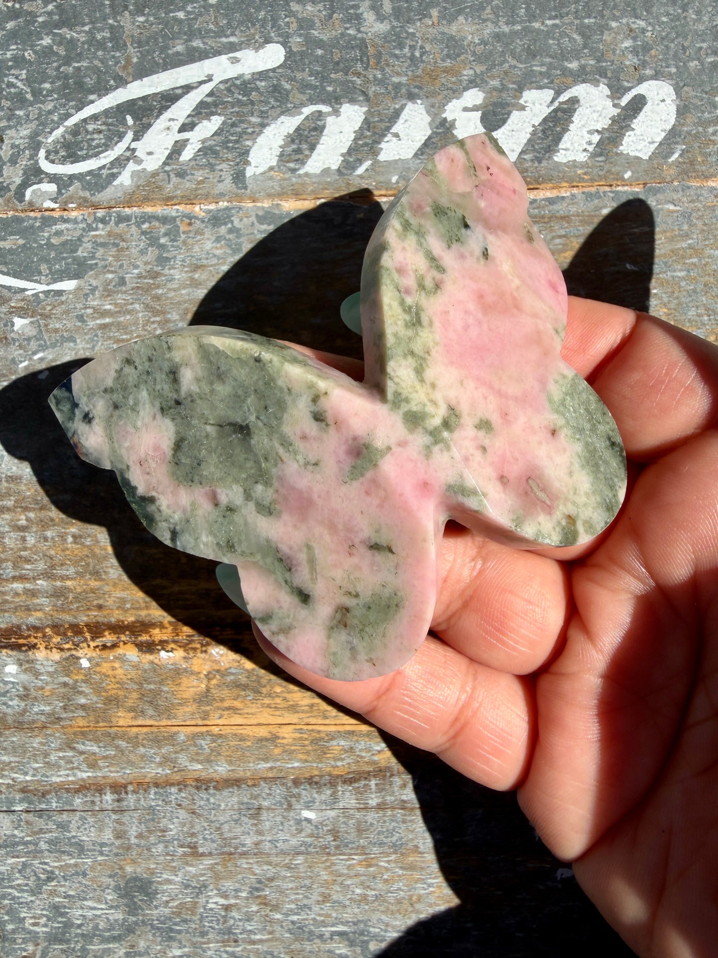 Gorgeous Pink Thulite & Epidote Butterfly | Opt F