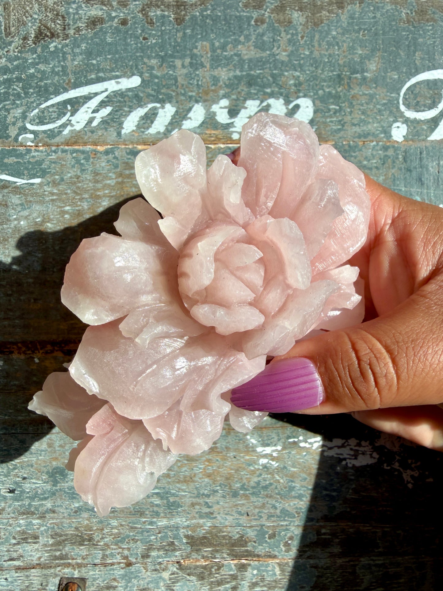 Gorgeous Pink Opal Hand Carved Flower | Opt I
