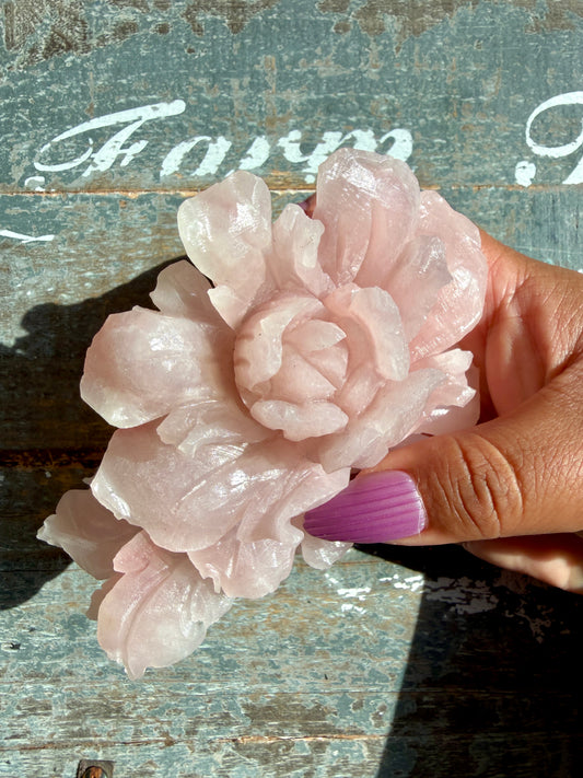 Gorgeous Pink Opal Hand Carved Flower | Opt I