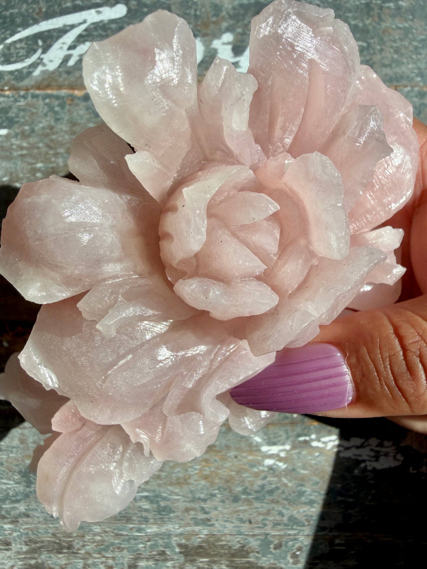 Gorgeous Pink Opal Hand Carved Flower | Opt I