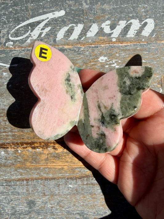 Gorgeous Pink Thulite & Epidote Butterfly | Opt E