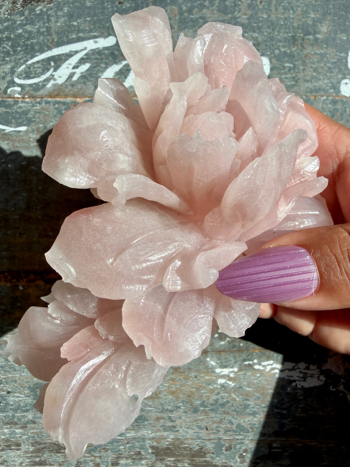 Gorgeous Pink Opal Hand Carved Flower | Opt I