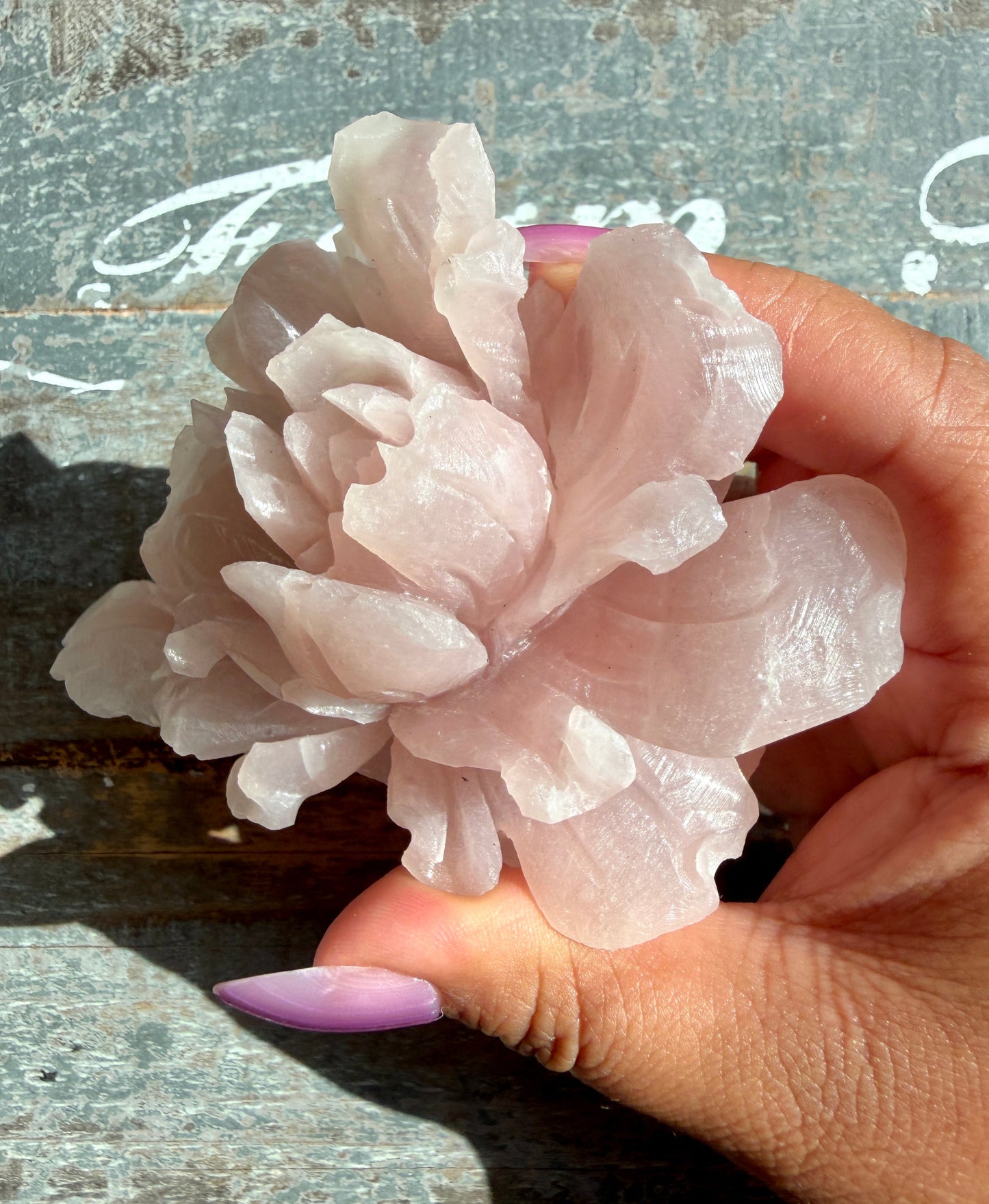 Gorgeous Pink Opal Hand Carved Flower | Opt I