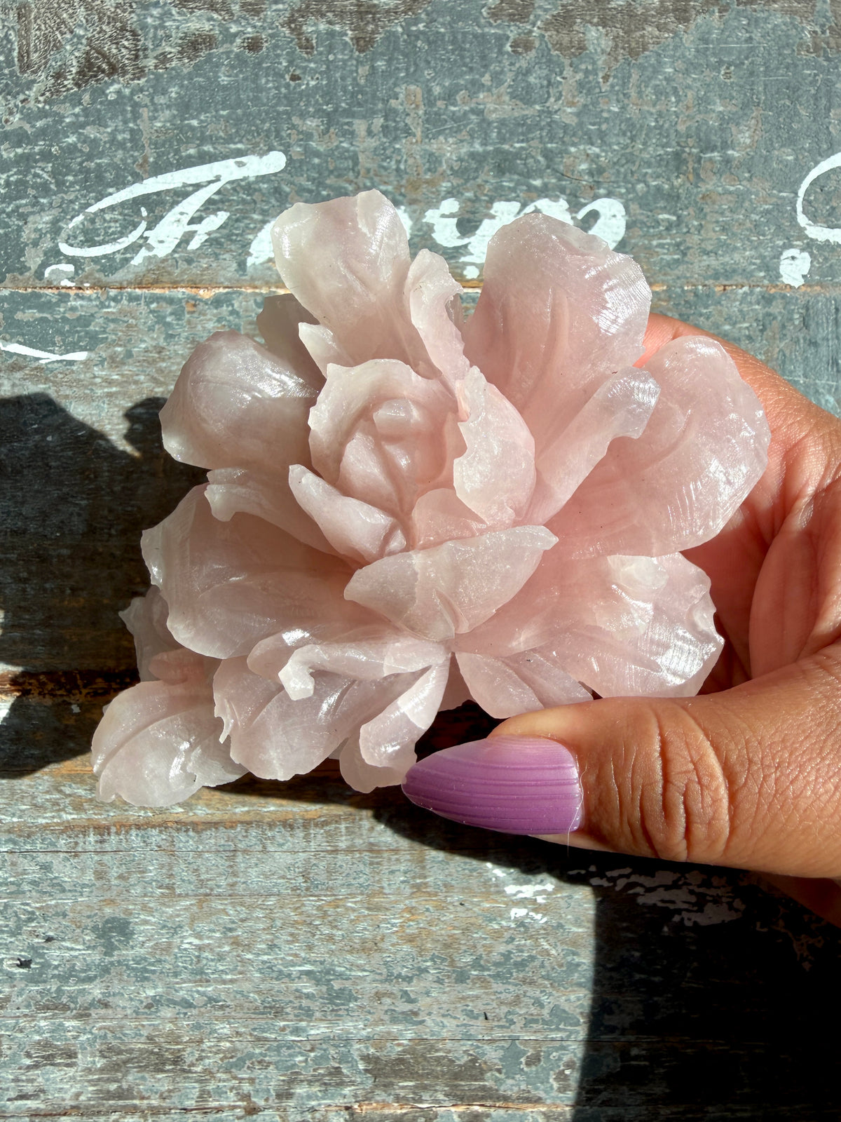 Gorgeous Pink Opal Hand Carved Flower | Opt I