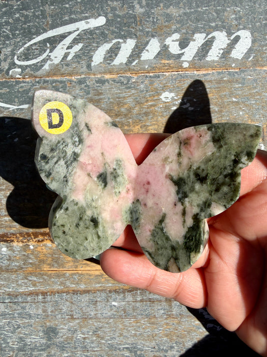 Gorgeous Pink Thulite & Epidote Butterfly | Opt D