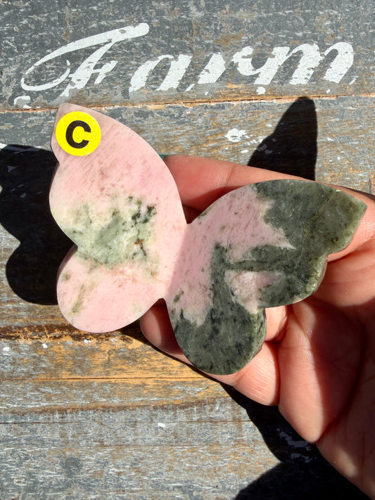 Gorgeous Pink Thulite & Epidote Butterfly | Opt C