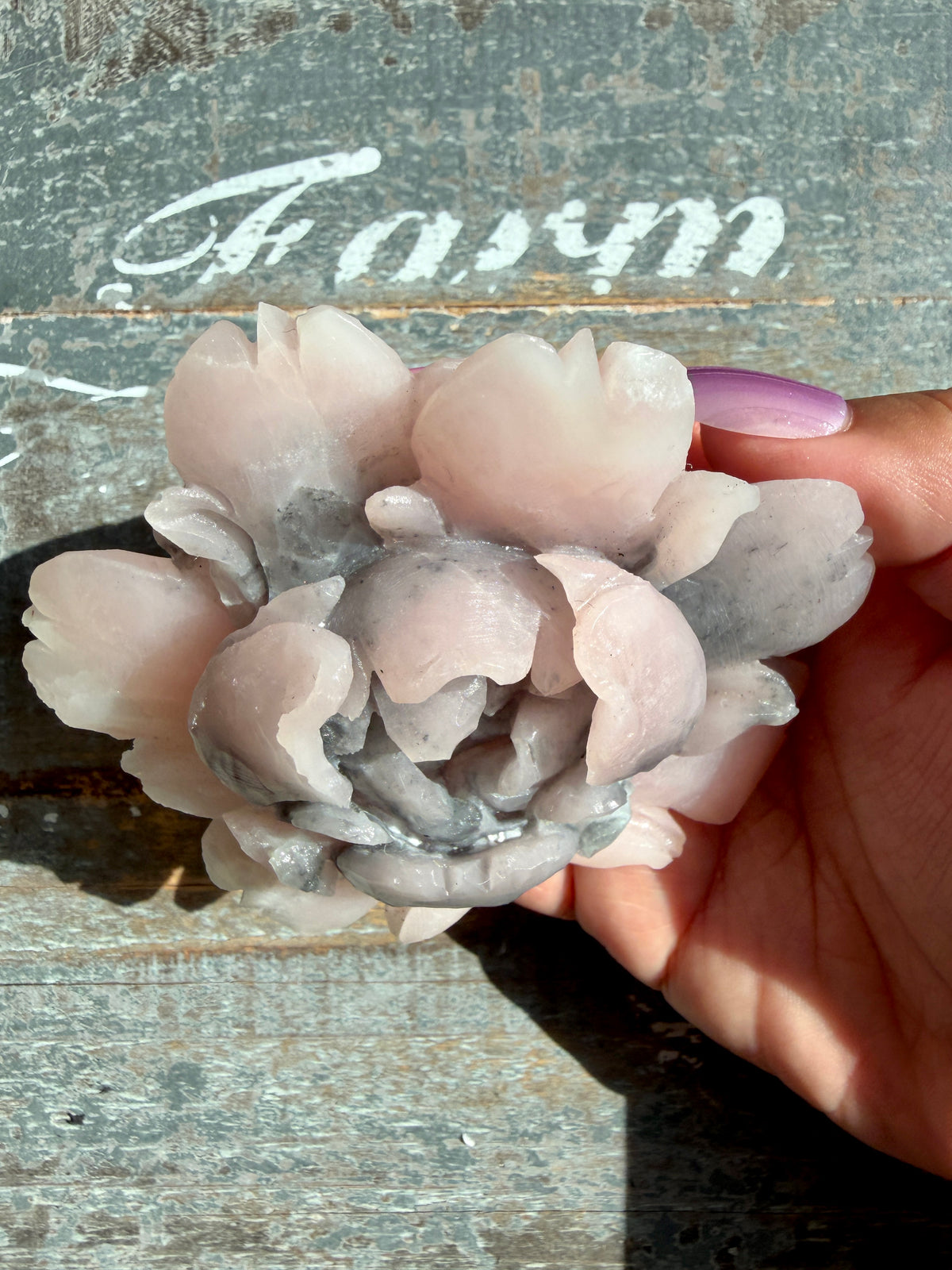 Gorgeous Pink Opal Hand Carved Flower | Opt L