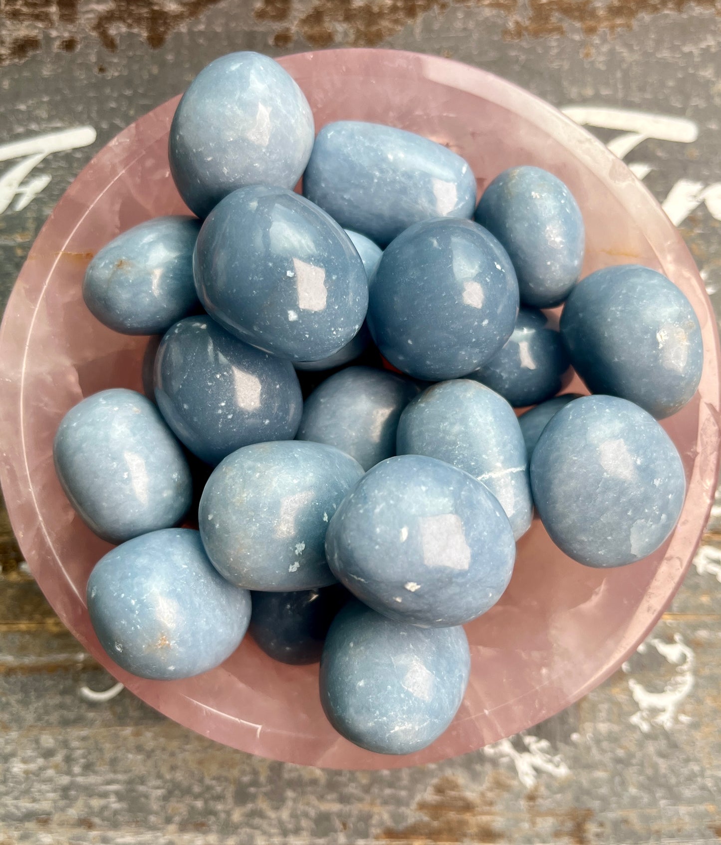 One (1) Gorgeous Angelite Tumble from Peru