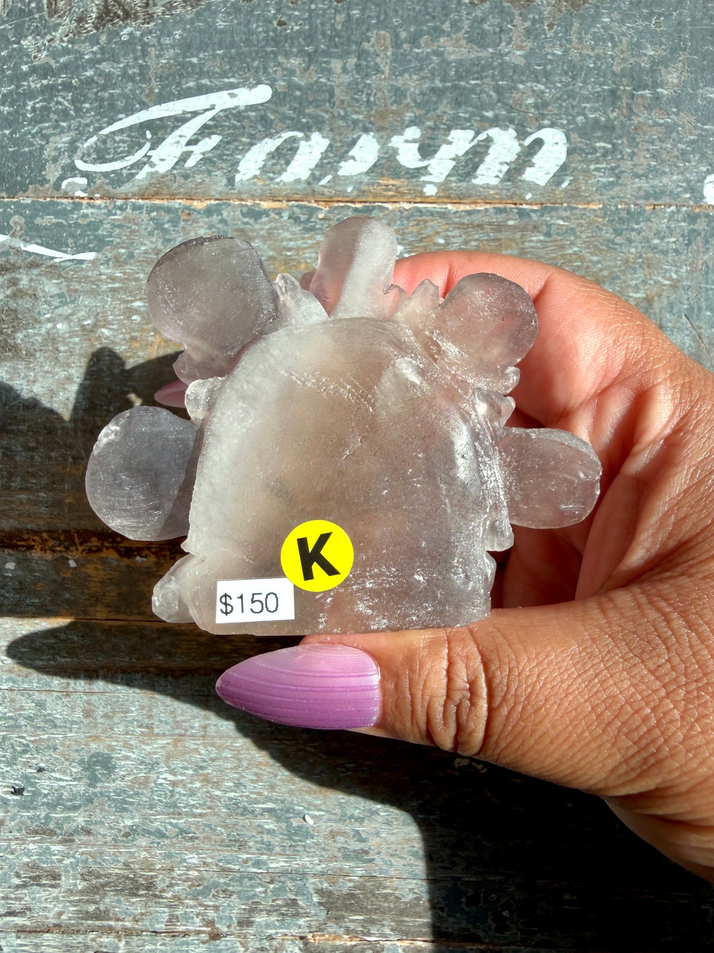 Gorgeous Fluorite Hand Carved Flower | Opt K