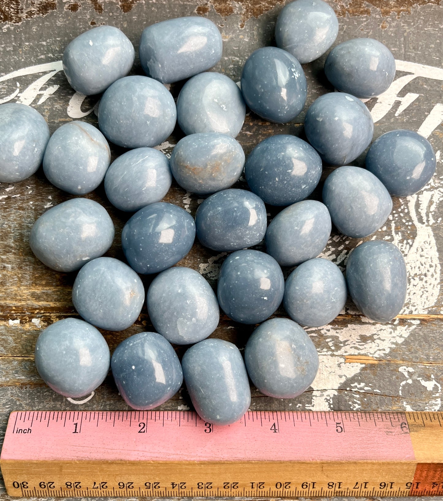 One (1) Gorgeous Angelite Tumble from Peru