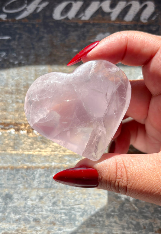 Gorgeous Jelly Lavender Rose Quartz Heart from Madagascar | A