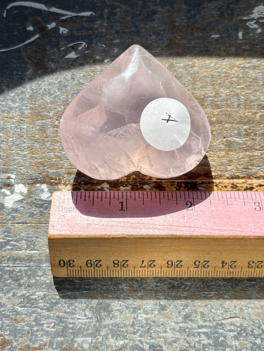 Gorgeous Jelly Lavender Rose Quartz Heart from Madagascar | A