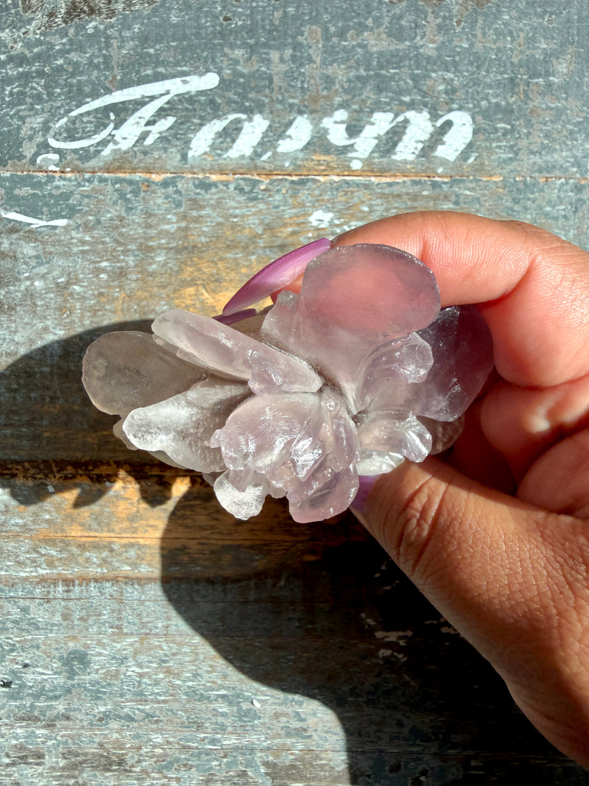 Gorgeous Fluorite Hand Carved Flower | Opt K