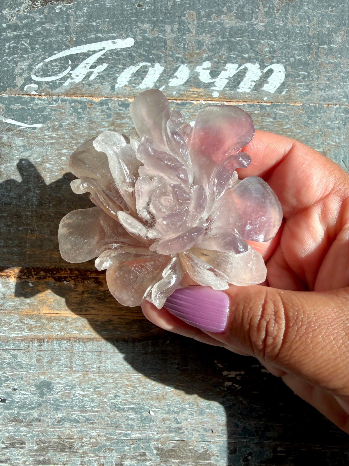 Gorgeous Fluorite Hand Carved Flower | Opt K