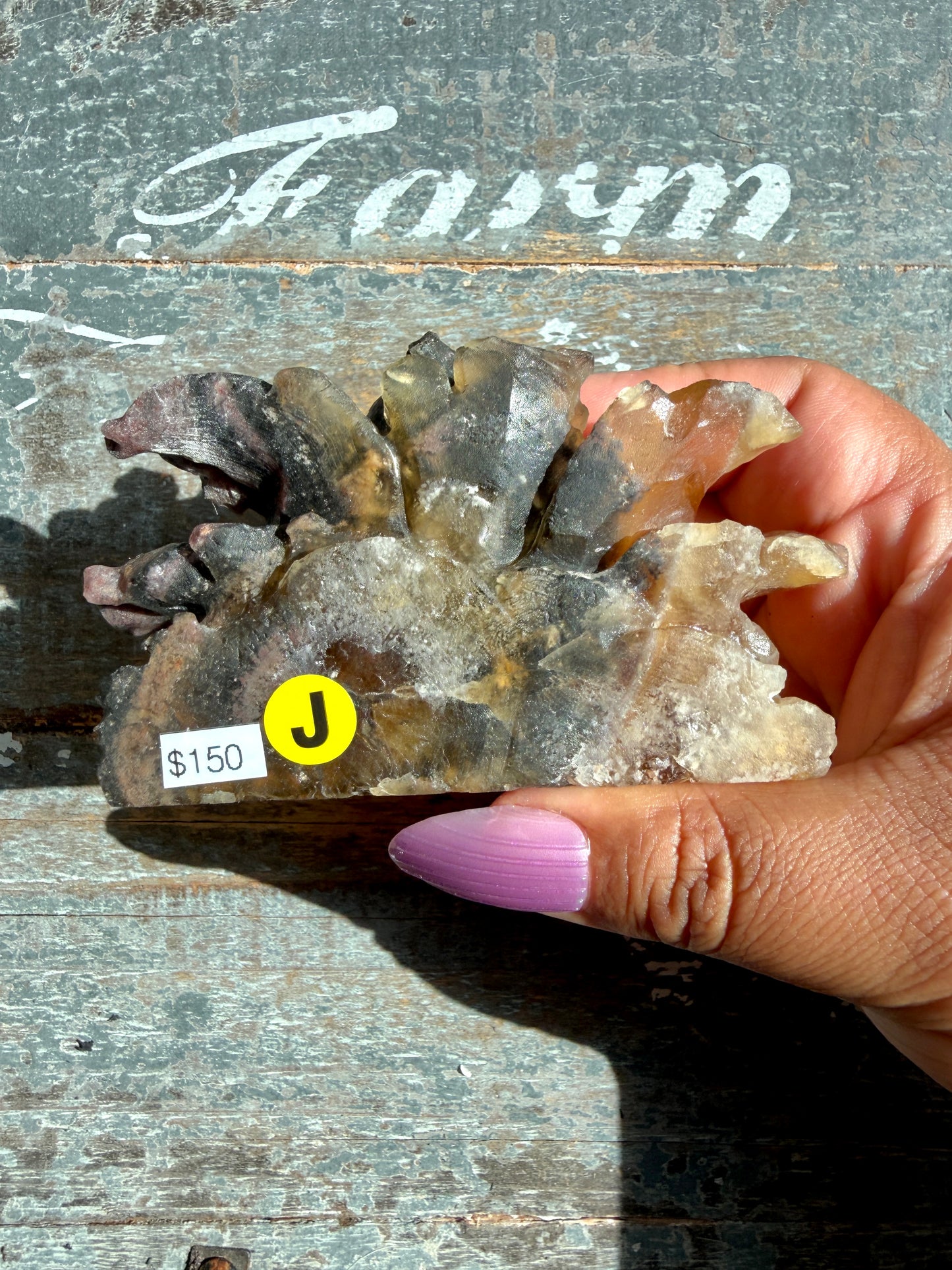 Gorgeous Fluorite Hand Carved Flower | Opt J